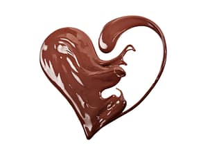 Artful pic of chocolate swirl into the shape of a heart