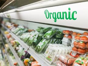 Organic section of a grocery store